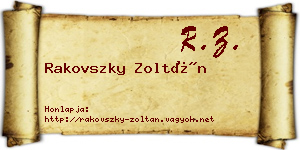Rakovszky Zoltán névjegykártya