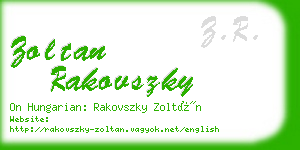 zoltan rakovszky business card